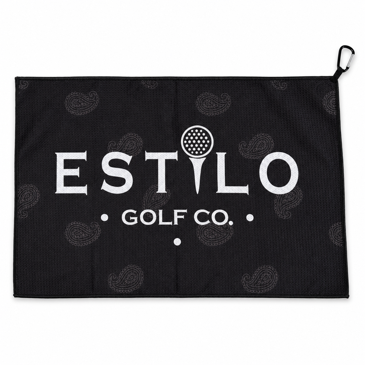 Estilo Golf Co. waffle towel flat lay on white background