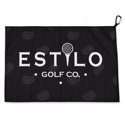 Estilo Golf Co. waffle towel flat lay on white background